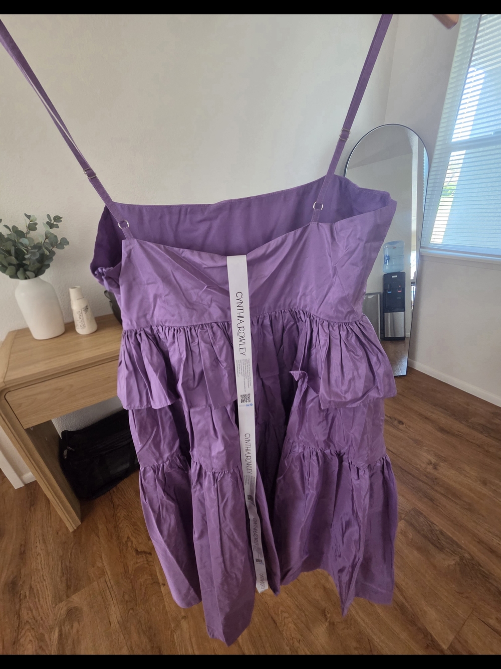 Cynthia Rowley Lavender Ruffle-Tiered Spaghetti Strap Dress - Picture 6 of 8